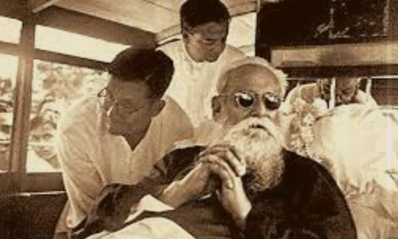 শান্তিনিকেতন থেকে কবিগুরুর শেষ বিদায়ের ৮৪ বছর স্মরণ অনুষ্ঠান কুশাঙ্কুরের উদ্যোগে।