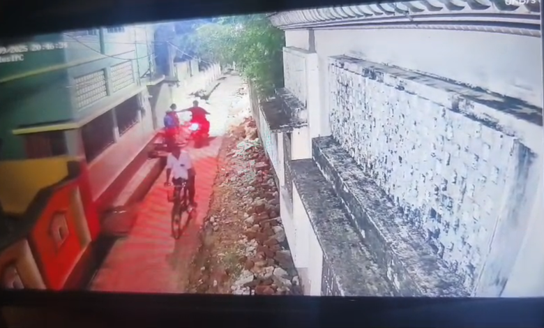 প্রকাশ্যে মহিলার গলা থেকে সোনার হার ছিনতাই, সিসিটিভিতে ধরা পড়ল ঘটনা